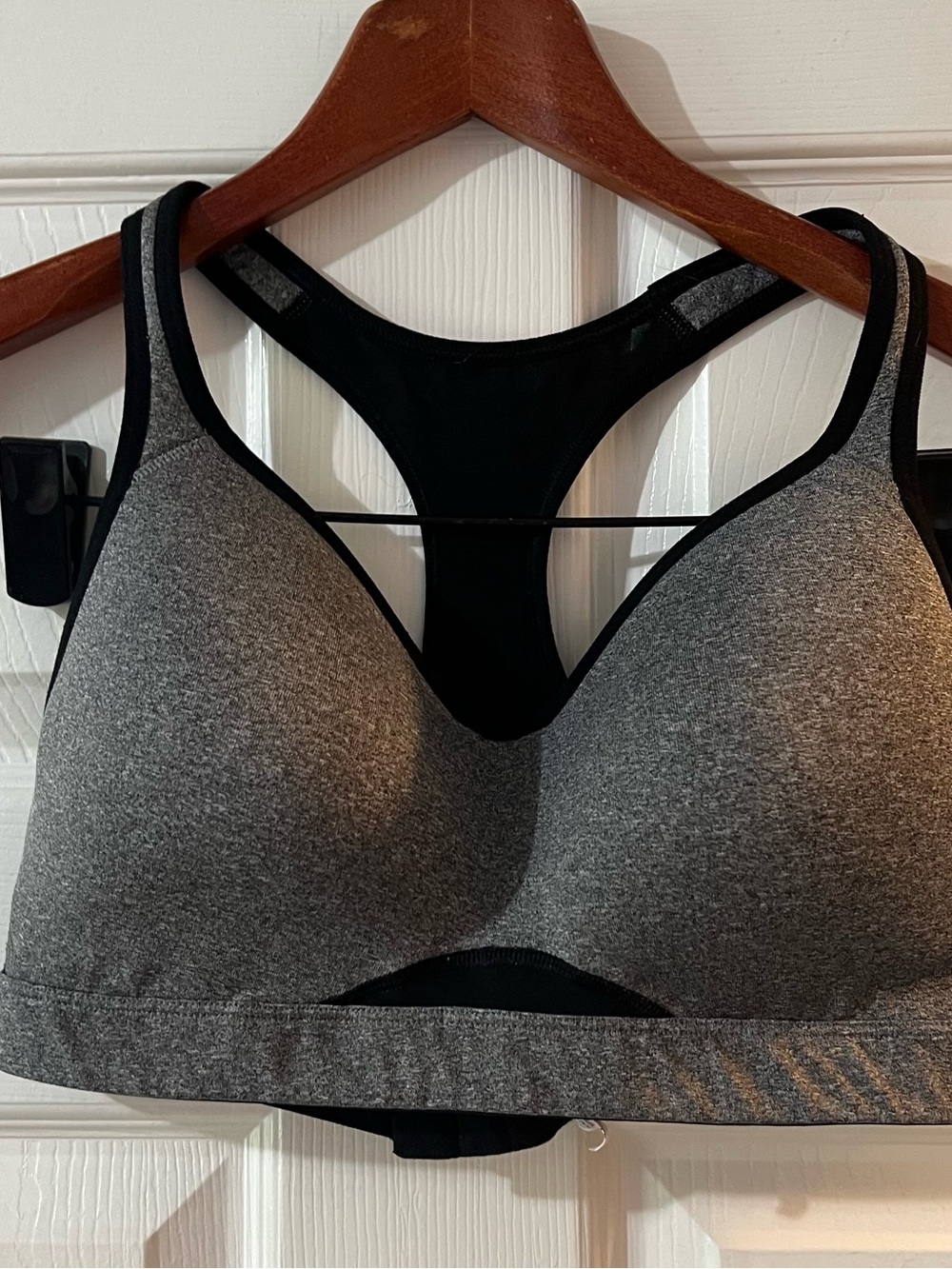 Old Navy Gray & Black Racerback Padded Sports Bra